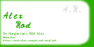alex mod business card